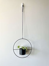 Load image into Gallery viewer, Let&#39;s Hang - Metal Ring Halo Hanging Pot with Devil&#39;s Ivy Snow Queen.
